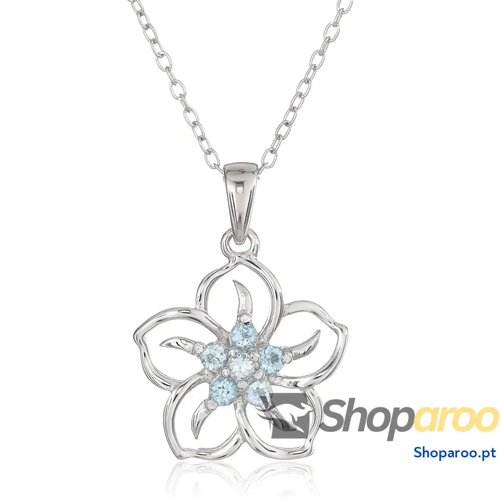 Colar Flor Moissanite S925 em Prata 925 Feminino