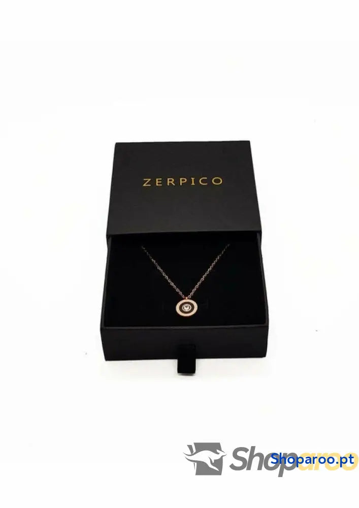 Colar Jericho Rosa em Aço Inoxidável com Banho de Ouro 14K