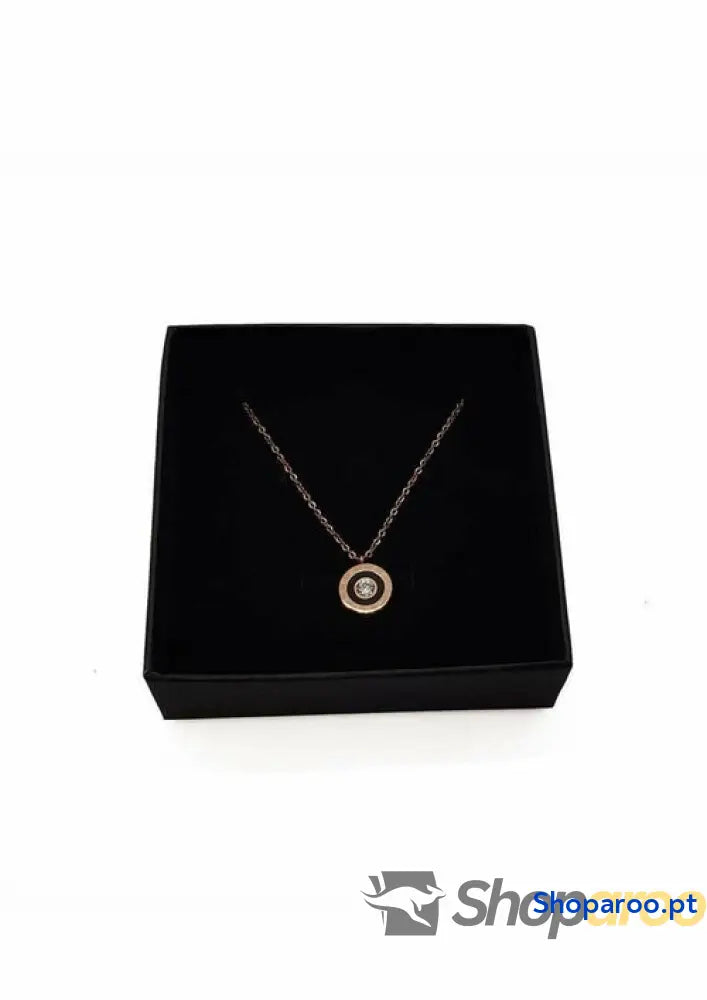 Colar Jericho Rosa em Aço Inoxidável com Banho de Ouro 14K