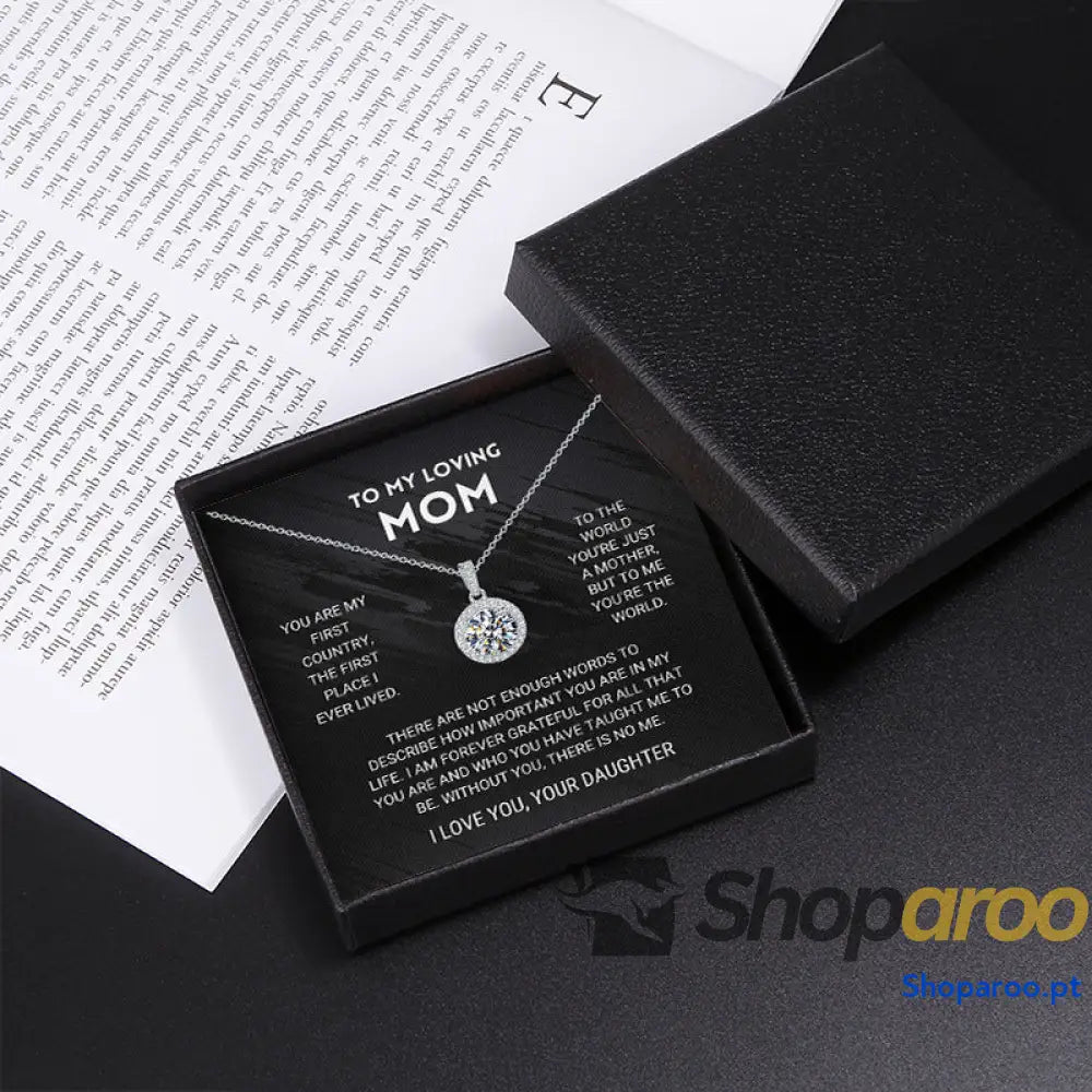 Colar Lua Cheia com Diamantes para Querida Mãe