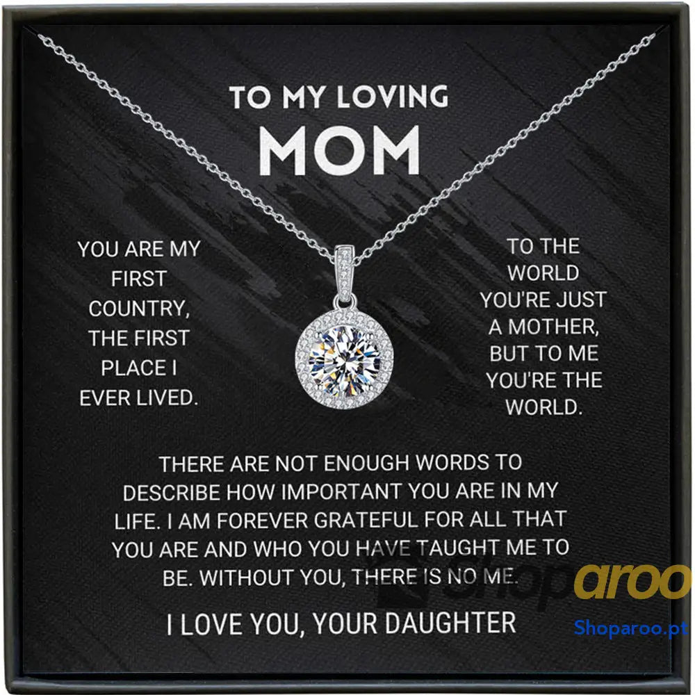 Colar Lua Cheia com Diamantes para Querida Mãe