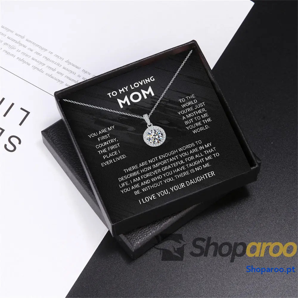 Colar Lua Cheia com Diamantes para Querida Mãe