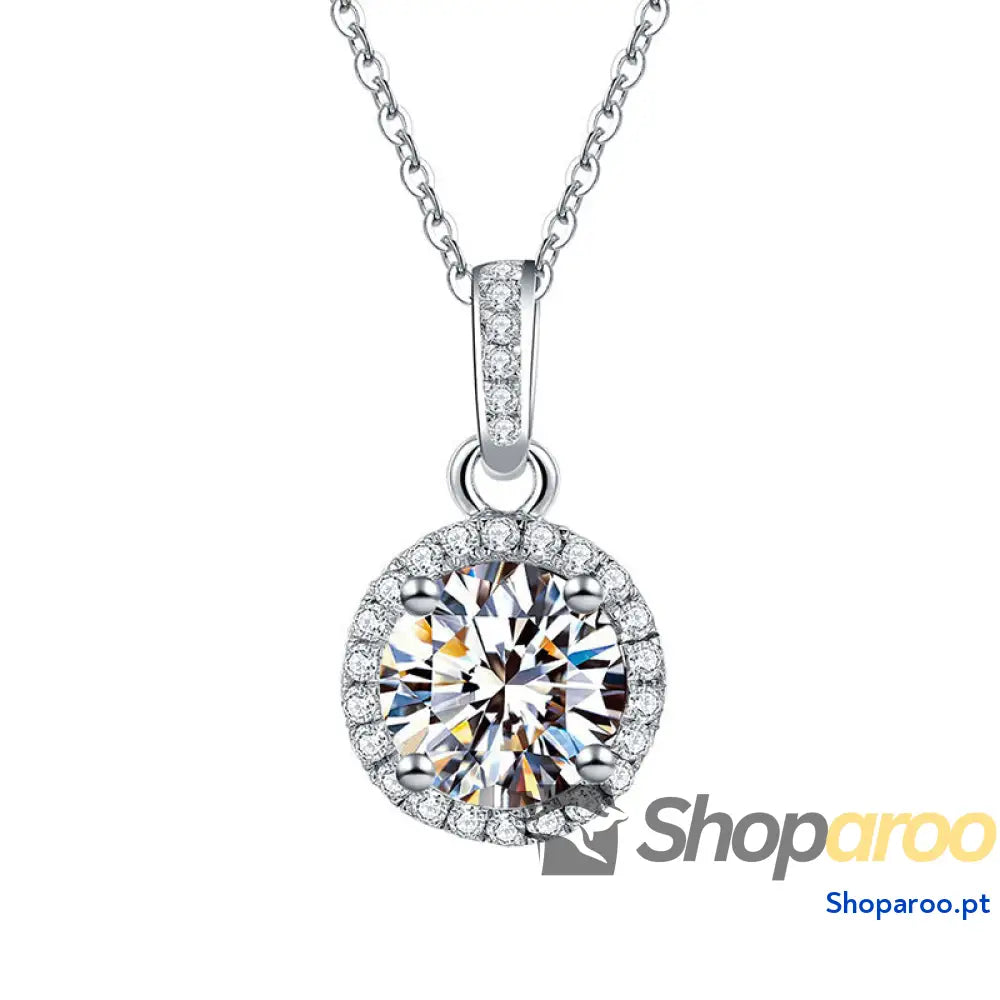 Colar presente com diamantes e lua cheia para mãe
