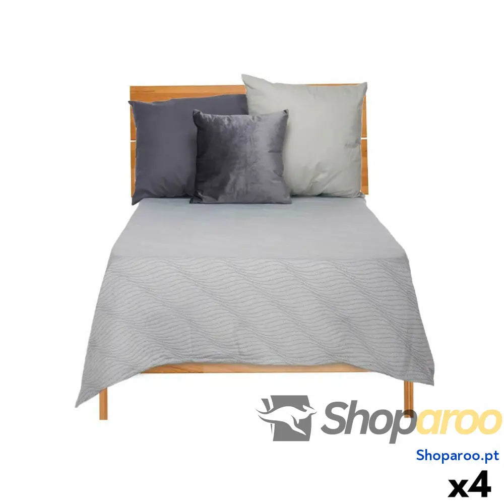 Colcha 180 x 260 cm Cinzento (4 Unidades)