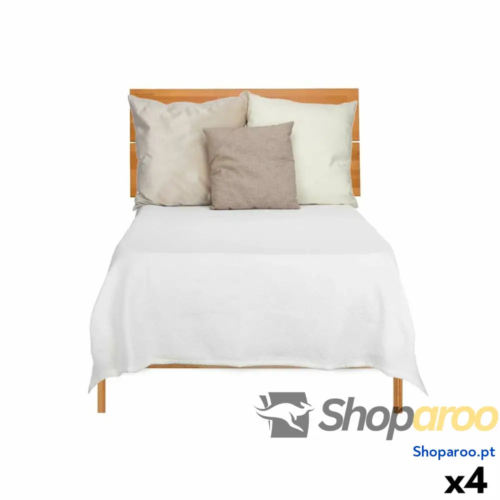 Colcha 180 x 260 cm Geométrico Branco (4 Unidades)