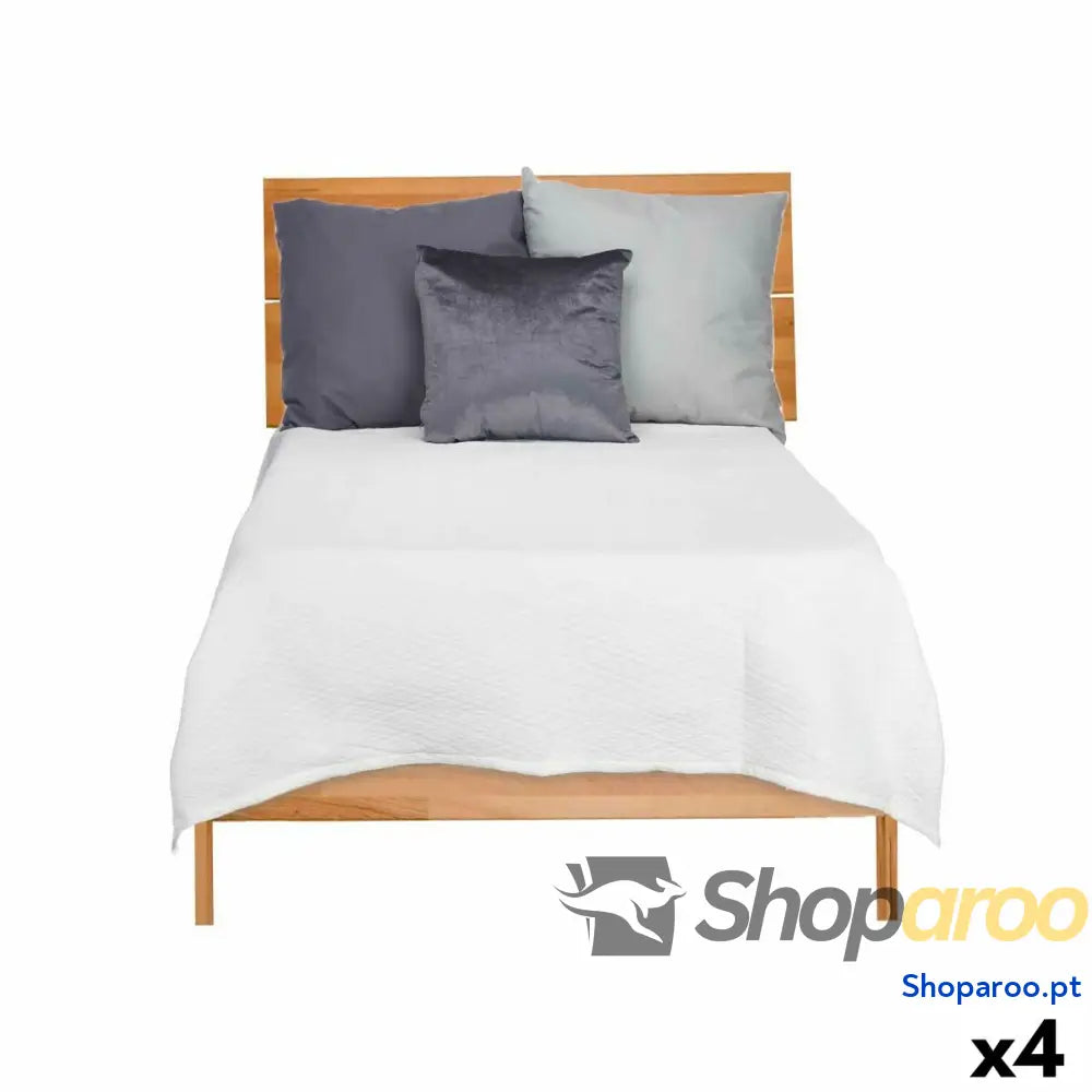 Colcha 180 x 260 cm Losangos Branco (4 Unidades)