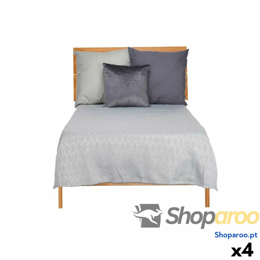 Colcha 180 x 260 cm Losangos Cinzento (4 Unidades)