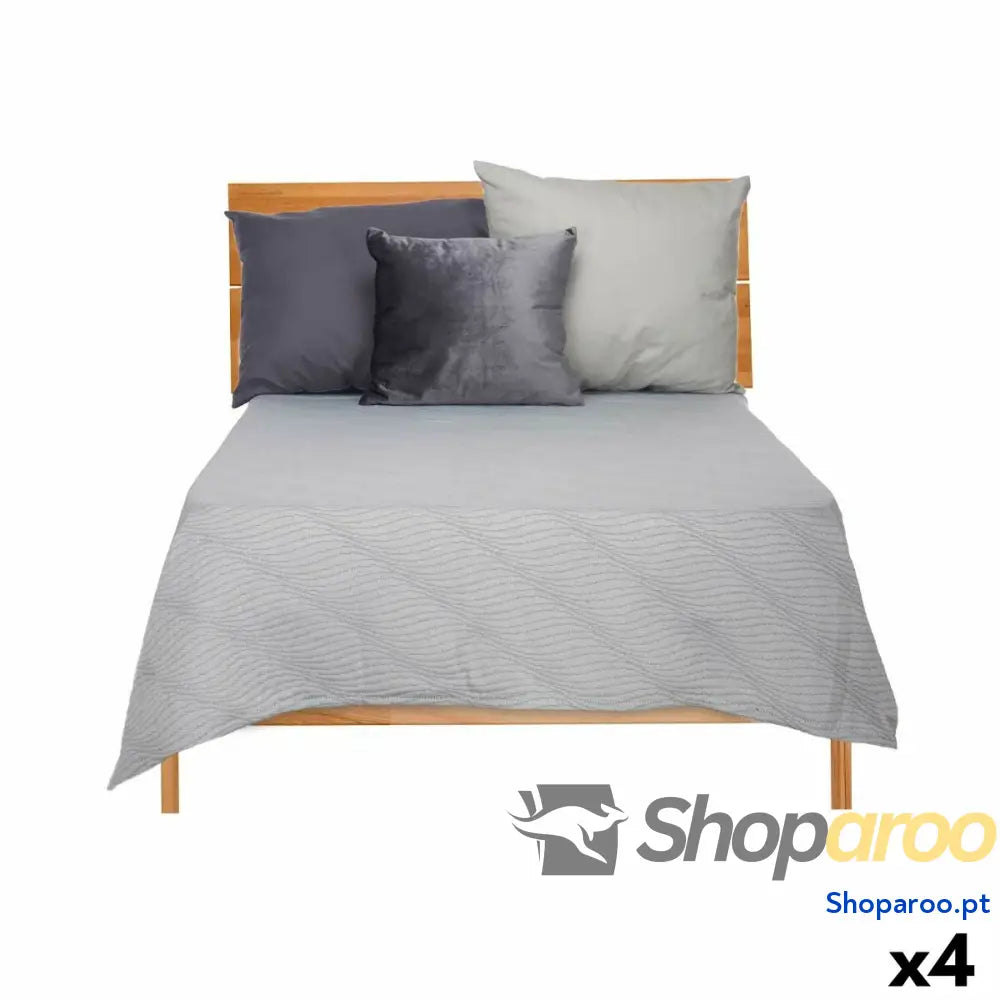 Colcha 240 x 260 cm Cinzento (4 Unidades)