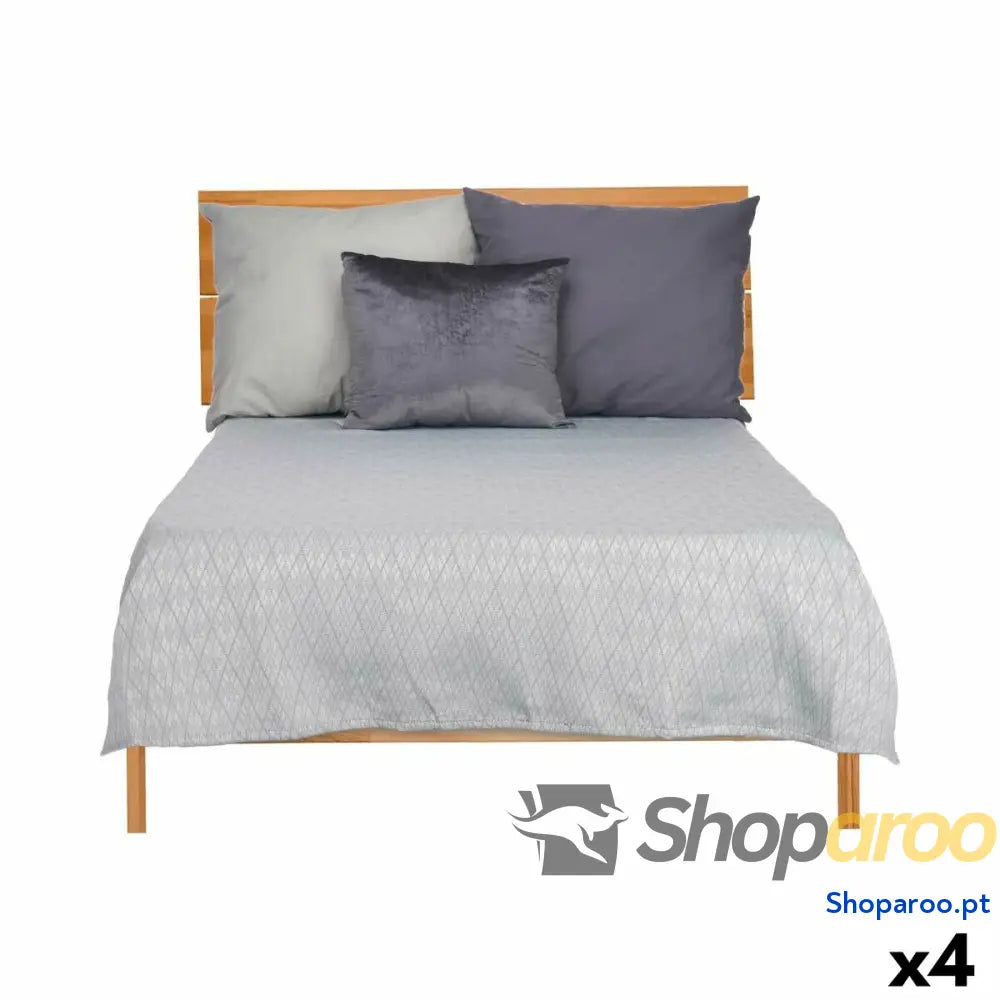 Colcha 240 x 260 cm Losangos Cinzento (4 Unidades)