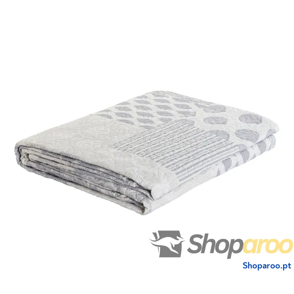 Colcha DKD Home Decor Bege Cinzento Solteiro Casal 180 x 260 x 1 cm