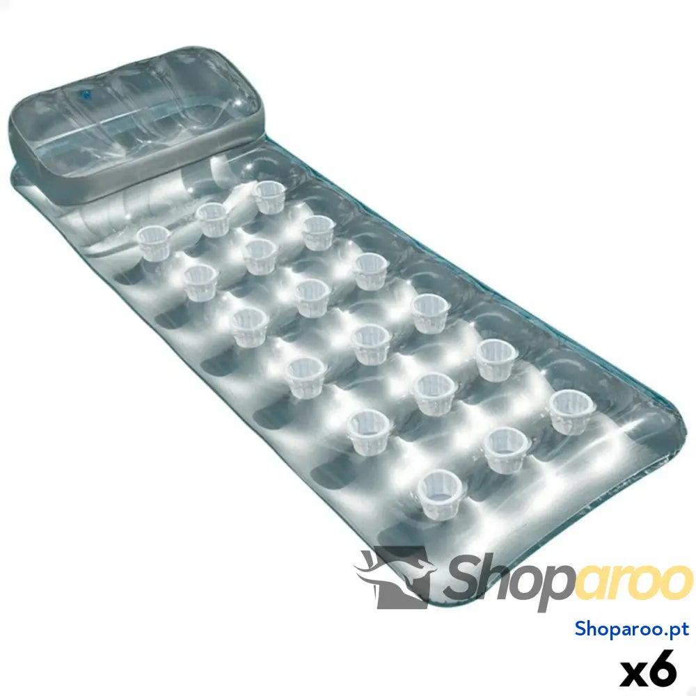 Colchão Insuflável Intex 18 Copos Prateado 188 x 30 71 cm (6 Unidades)