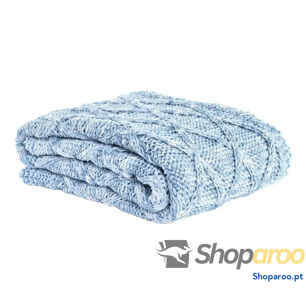 Colchas DKD Home Decor Azul Azul celeste 150 x 125 x 1 cm (2 Unidades)