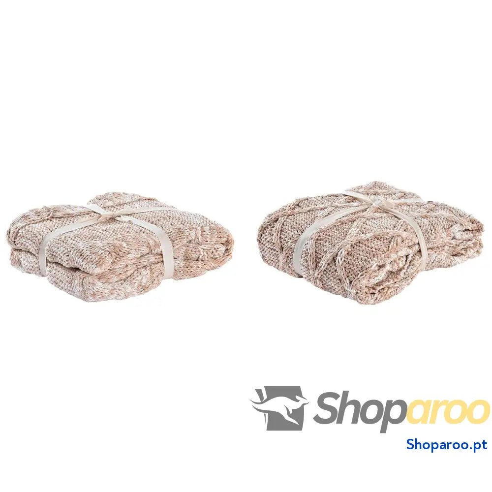 Colchas DKD Home Decor Rosa Claro 150 x 125 x 1 cm (2 Unidades)