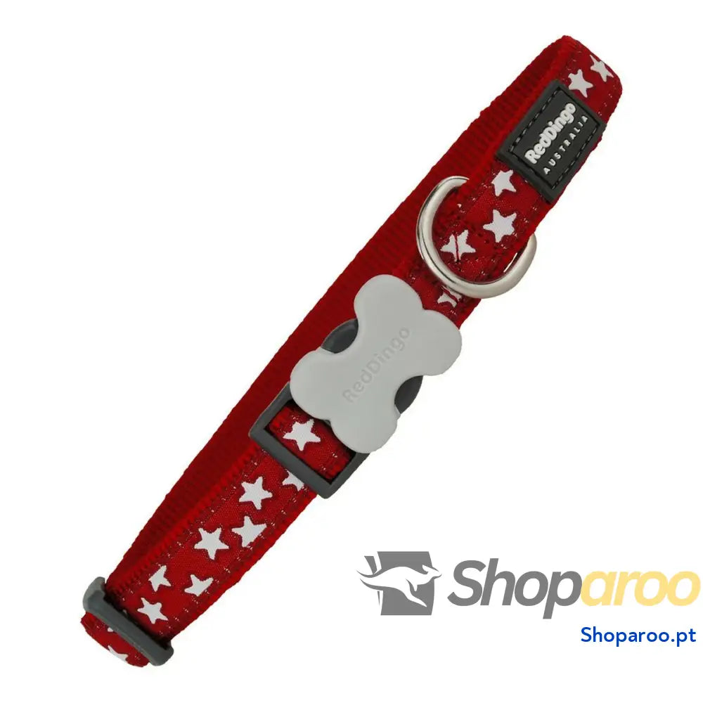 Coleira para Cães Red Dingo Liso Estrela Estrelas (1,5 x 24-36 cm)
