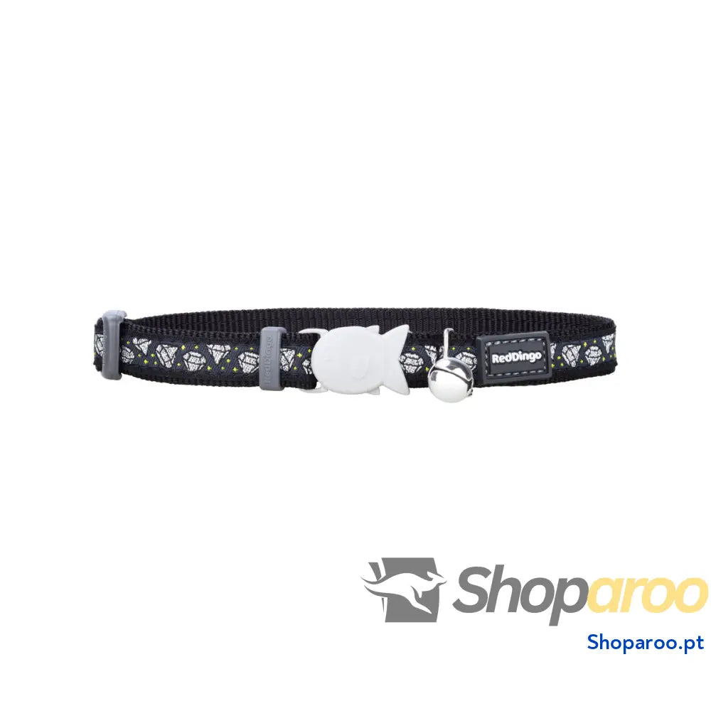 Coleira para Gato Red Dingo Diamond 20-32 cm Preto