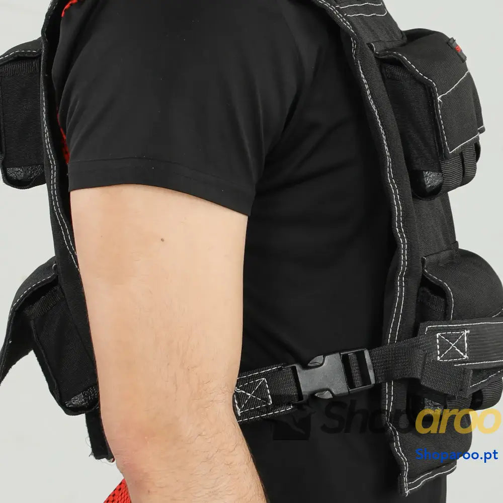 Colete de Pesos 20 kg Musculação Ajustável com Bandas Reflectoras Cross Training Preto