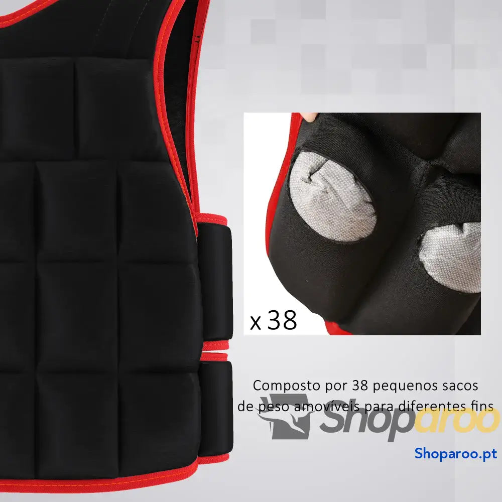 Colete de Treinamento Ajustável com Pesos até 15 kg