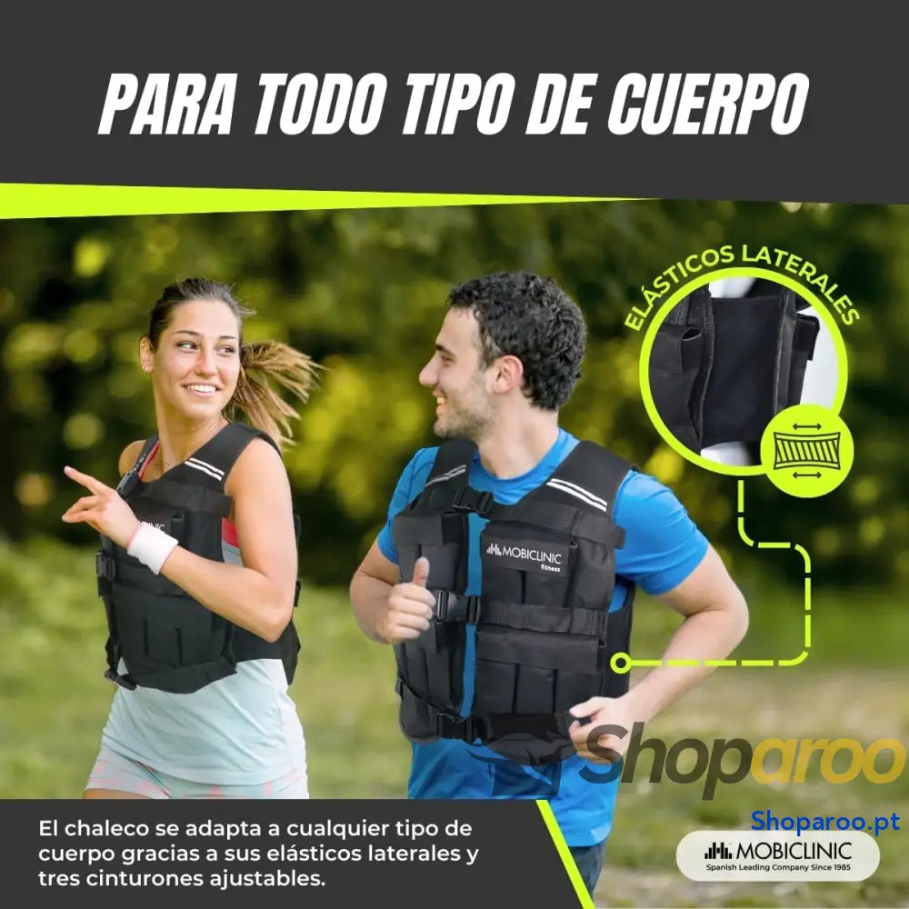 Colete lastrado colete de peso ajustável resistente tecido Oxford 600D incluído faixas refletoras respirável com pesos