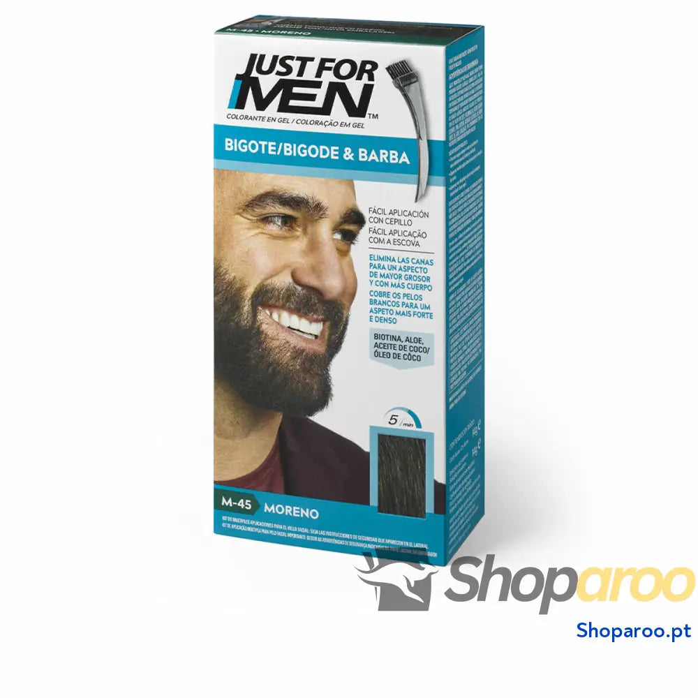 Coloração em Gel Antienvelhecimento Just For Men Colorante Barba Moreno 15 ml