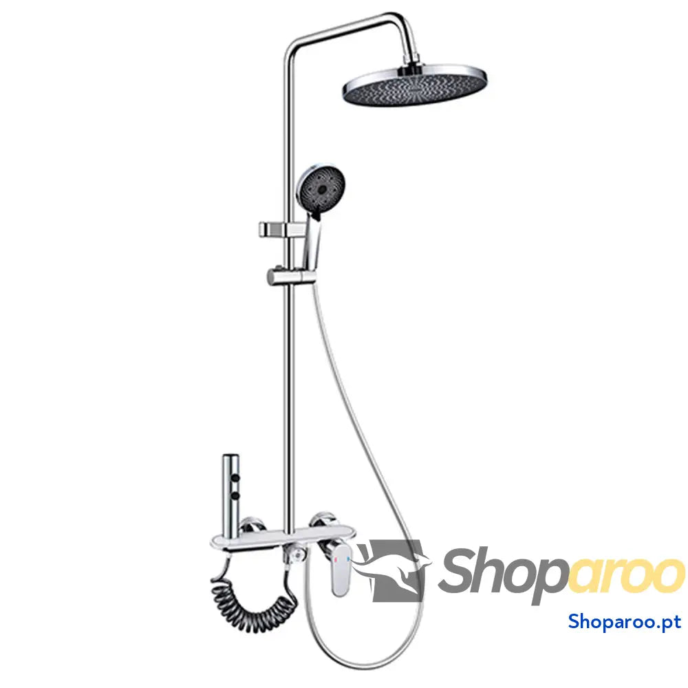 Coluna de duche Fontastock Prateado Aço inoxidável ABS Plástico Torneira Monocomando Cromado