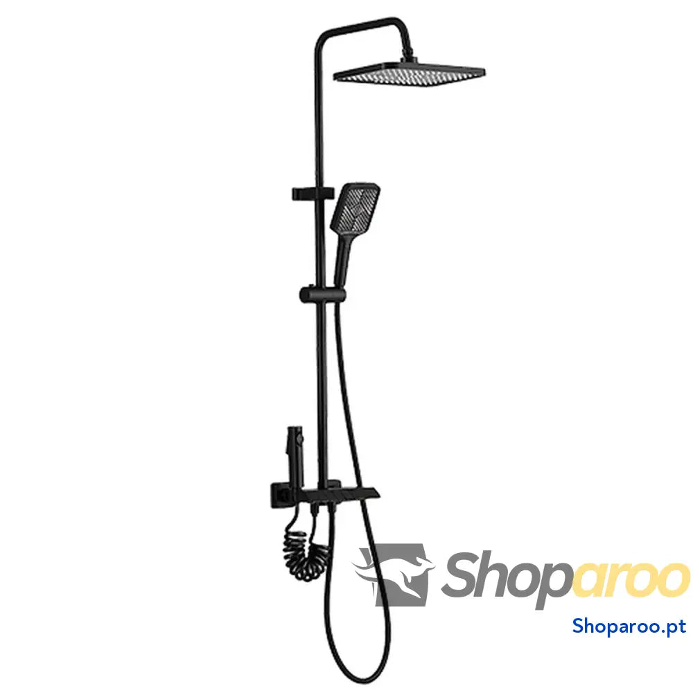 Coluna de duche Fontastock Preto Aço inoxidável ABS Plástico
