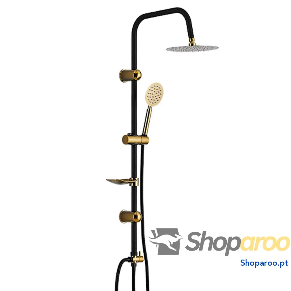 Coluna de duche Fontastock Preto Dourado Aço inoxidável ABS Cromado