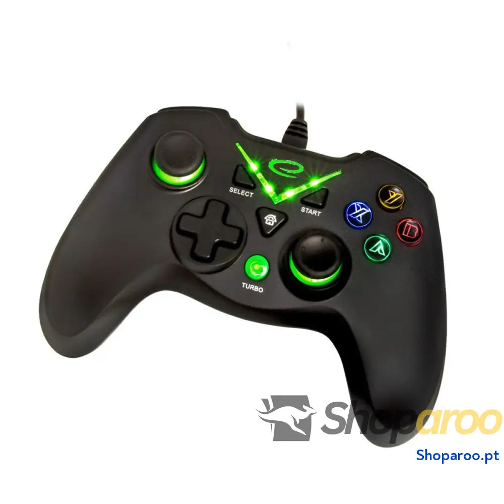 Comando Gaming Esperanza Pirate EGG114K USB 2.0 Preto Verde Microsoft Xbox One PC Xbox Series X Xbox Series S