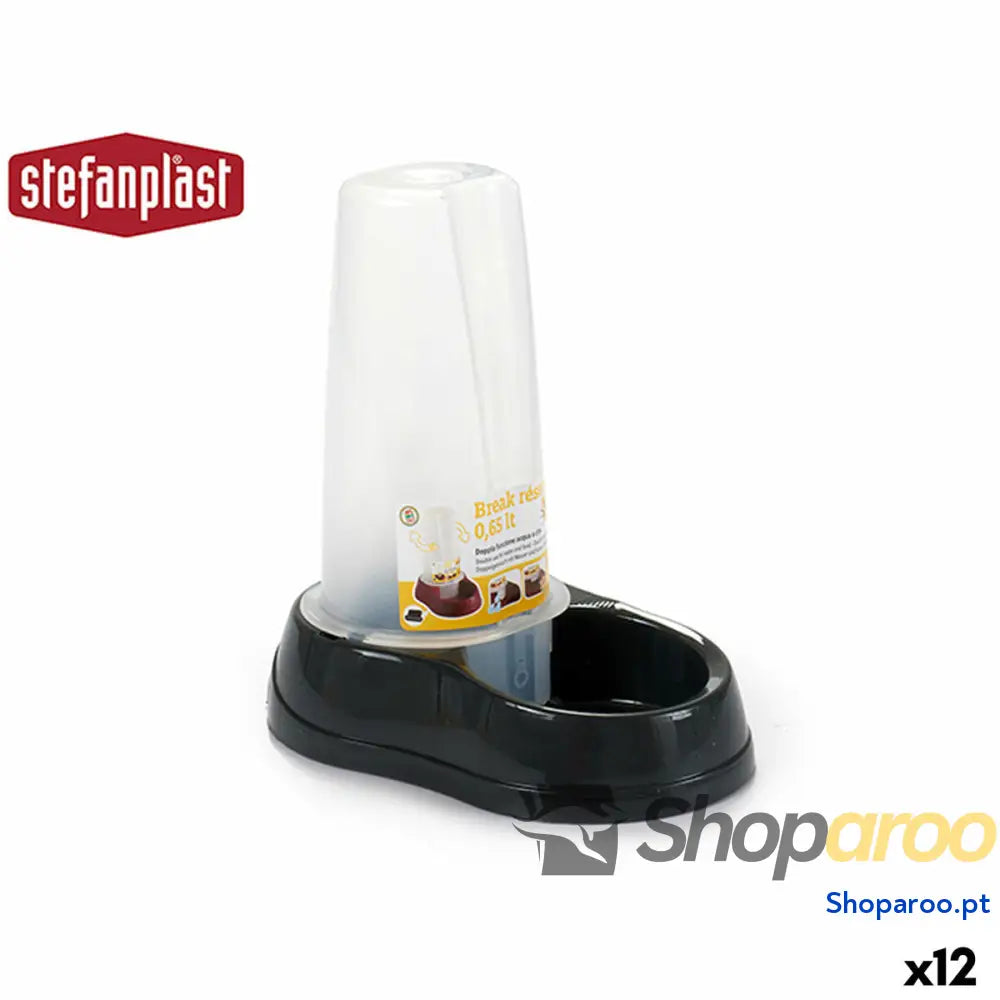 Comedouro para animais de estimação Stefanplast 04092 Transparente Cinzento escuro Plástico 650 ml 12 x 19,5 x 19 cm (12 Unidade