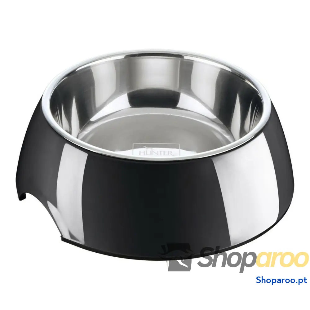 Comedouro para Cão Hunter Melamina Aço inoxidável Preto 700 ml (22 x 22 x 11,5 cm)
