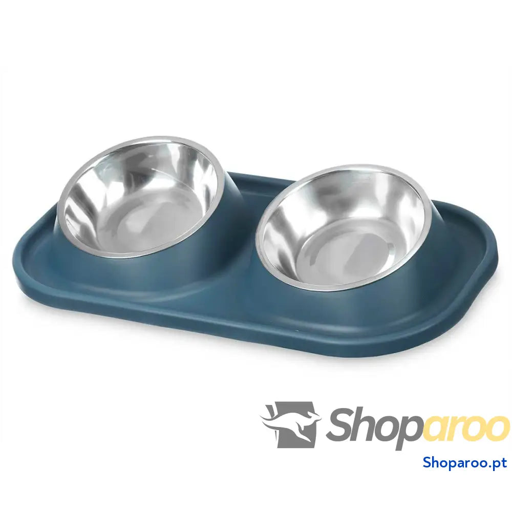 Comedouro para Cão Mascow 317 Azul Metal 40 x 8,5 x 22 cm Duplo