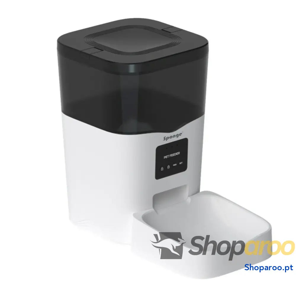 Comedouro para Gato Sponge Branco Preto