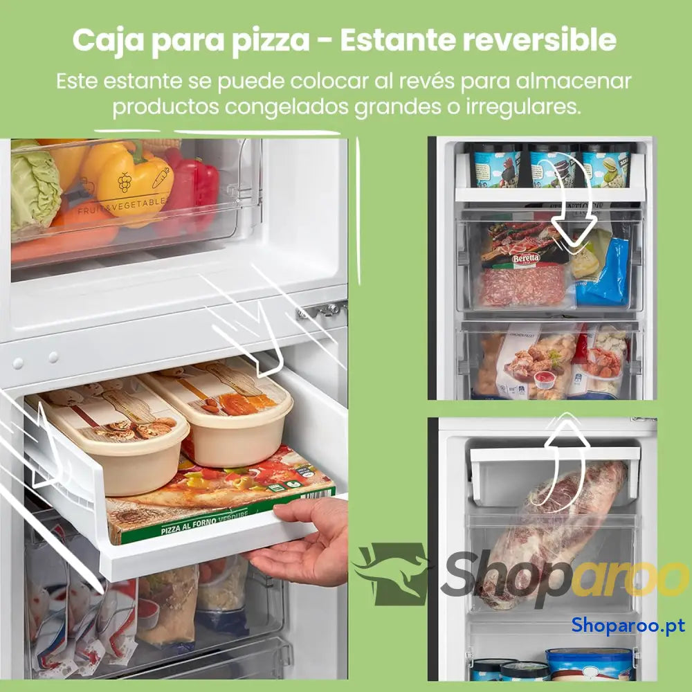 Comfee ’ RCB169DK2(E) 174L frigorífico com congelador/altura 150 cm/Low Frost/temperatura ajustável do frigorífico/luz