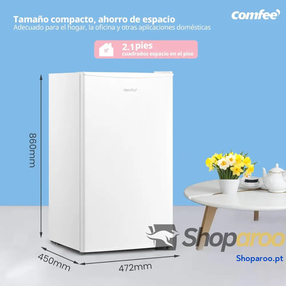 Comfee ’ RCD93WH2(E) Frigorífico de uma porta 93 l controlo temperatura pequeno frigorífico sob mesa silencioso GZRD 45