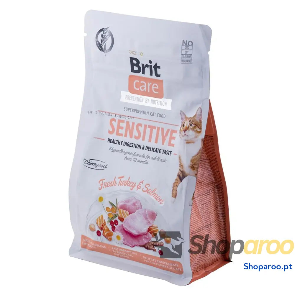Comida para gato Brit Care Grain-Free Sensitive Adulto Salmão Peru 400 g