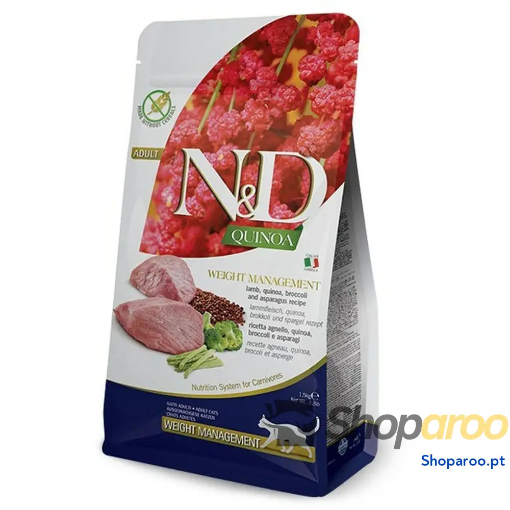 Comida para gato Farmina N&D CAT QUINOA WEIGHT MANAGEMENT Adulto Borrego Brócolos 5 kg