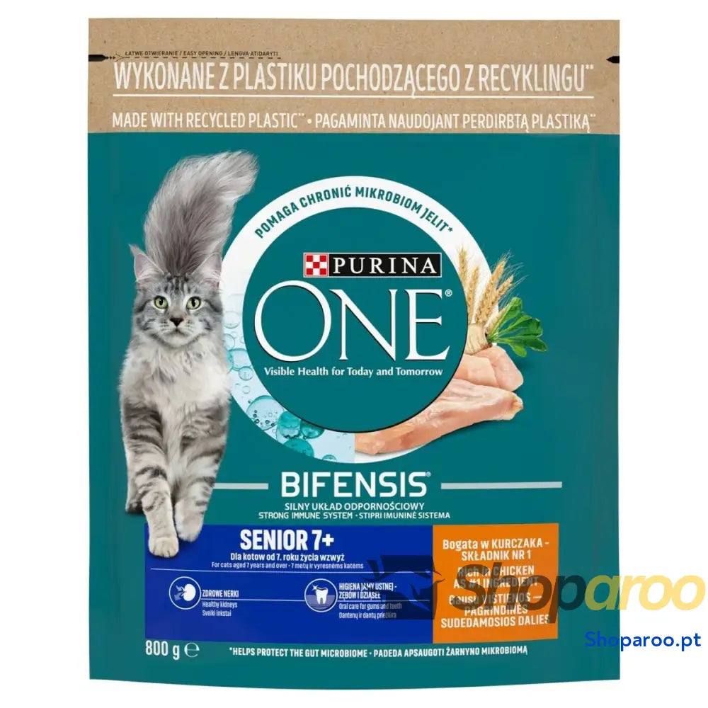 Comida para gato Purina One Bifensis Senior 7+ Sénior Frango 800 g