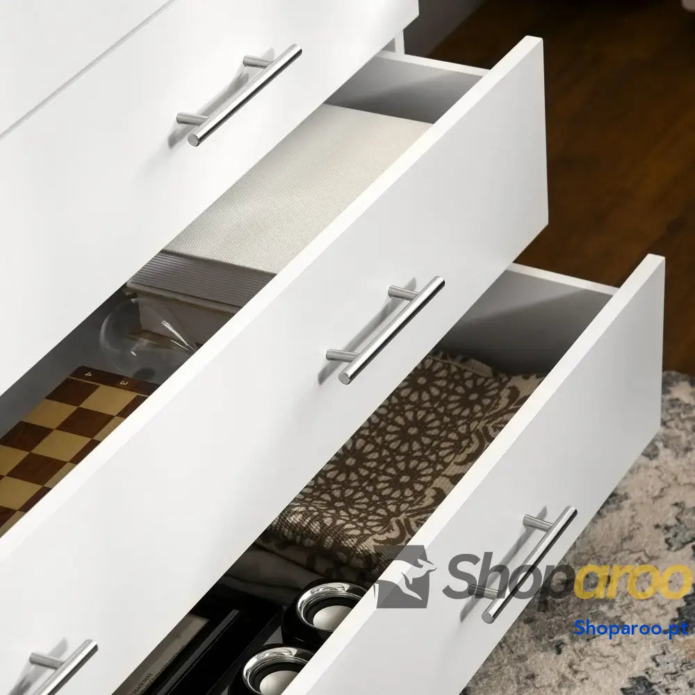 Cómoda com 4 Gavetas de Dormitório Estilo Moderno para Sala Estar Entrada Corredor 112x38,2x81cm Branco