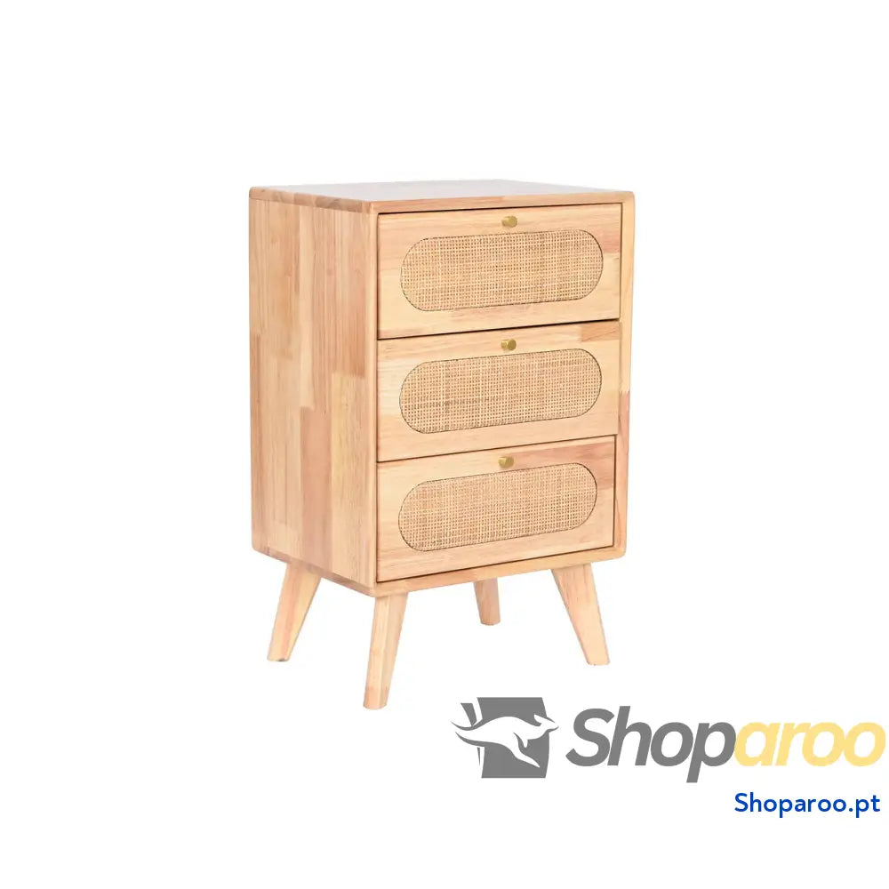Cómoda DKD Home Decor Natural Metal Madeira da borracha 40 x 30 63 cm