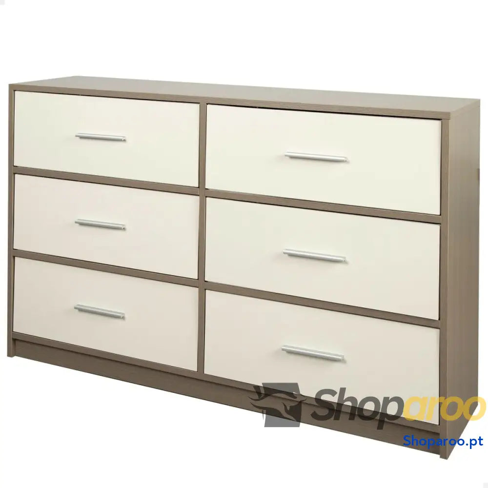 Cómoda Max Home Branco Cinzento Moderno 114 x 70 30 cm