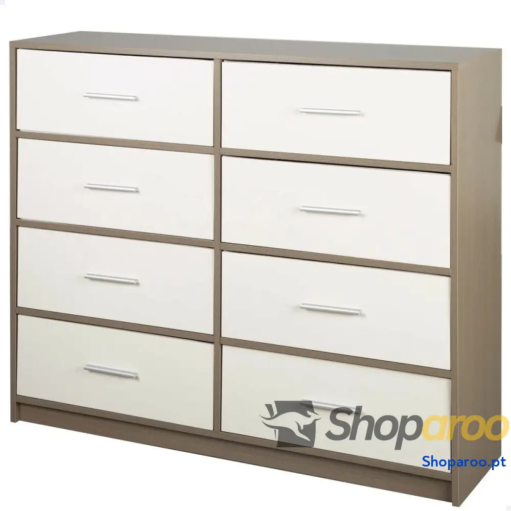Cómoda Max Home Branco Cinzento Moderno 114 x 92 30 cm