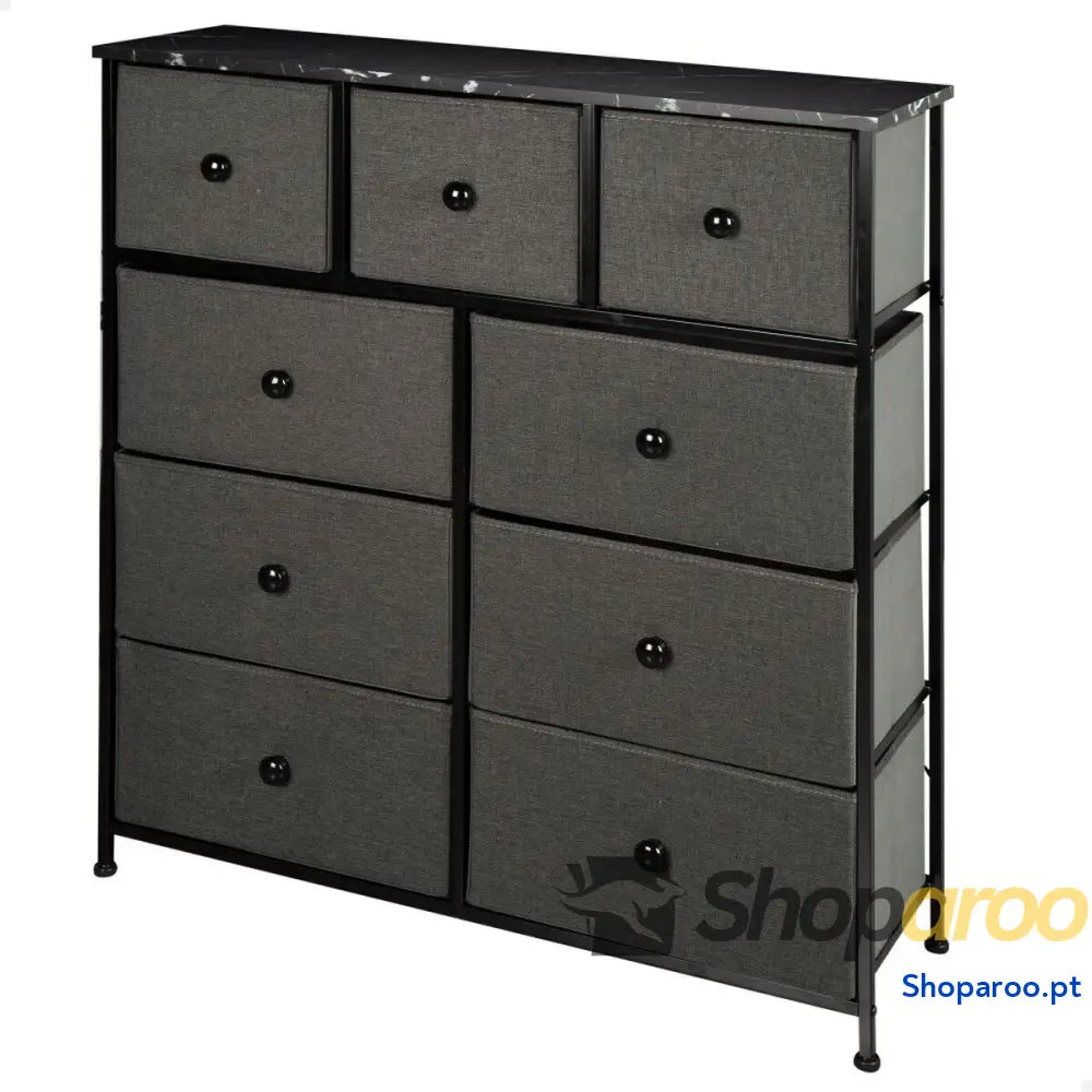 Cómoda Max Home Preto Cinzento Mármore 100 x 30 cm