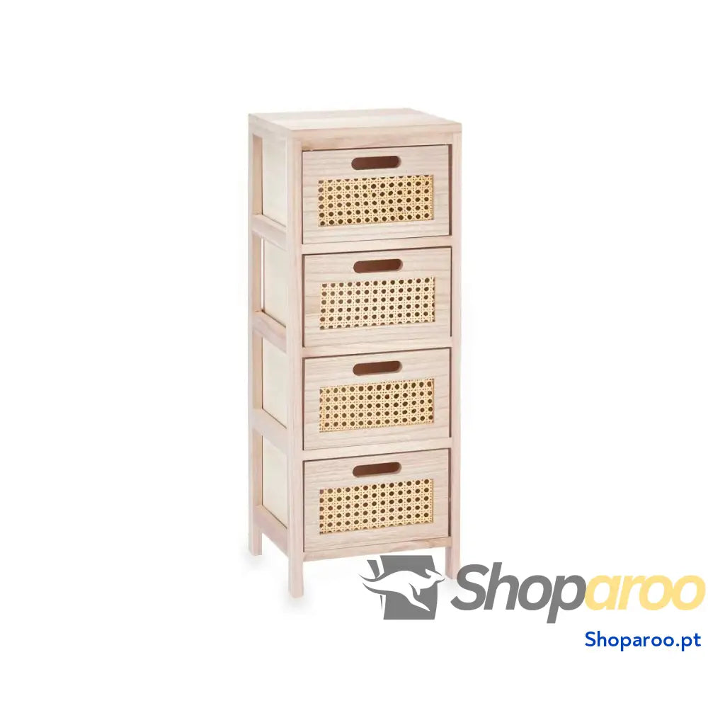 Cómoda Rattan Natural 27 x 73 25 cm 4 gavetas