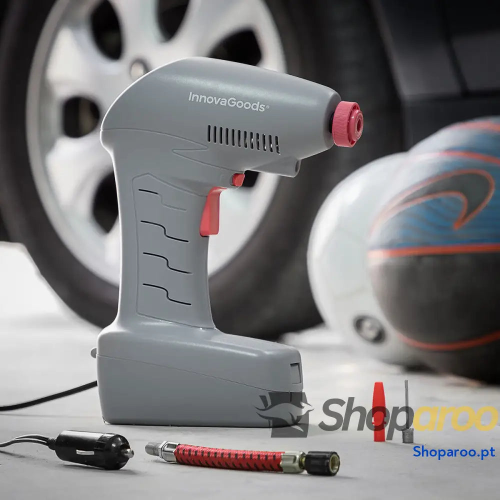 Compressor de Ar Portátil com LED Airpro+ InnovaGoods Cinzento Vermelho