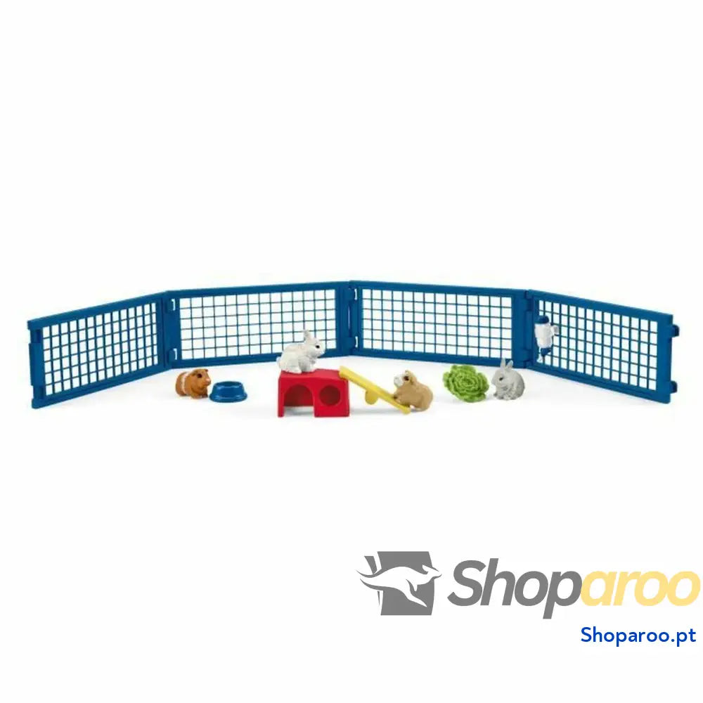 Conjunto Animais de Quinta Schleich Rabbit and guinea pig hutch Coelho Plástico