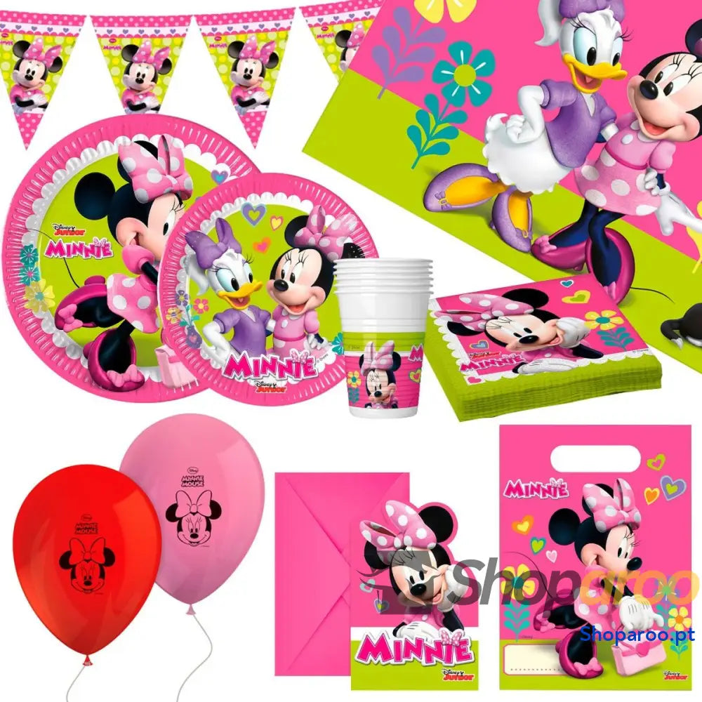 Conjunto Artigos de Festa Minnie Mouse 66 Peças