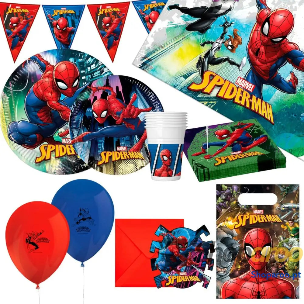 Conjunto Artigos de Festa Spider Man 66 Peças