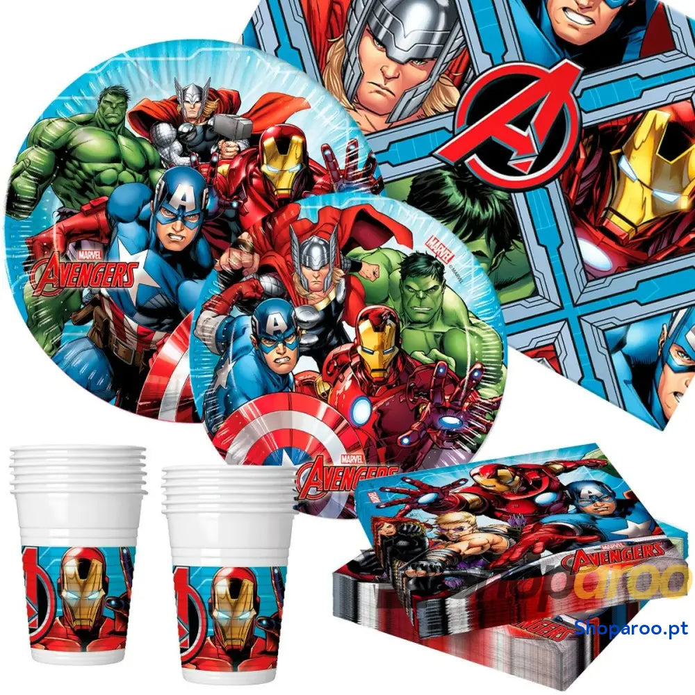Conjunto Artigos de Festa The Avengers 89 Peças