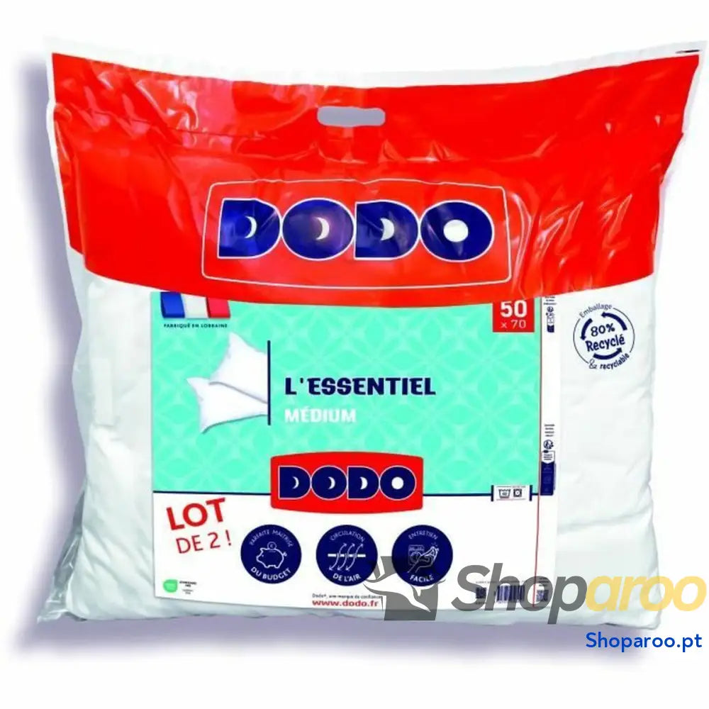 Conjunto de 2 Almofadas DODO L'Essentiel Médium Branco 50 x 70 cm