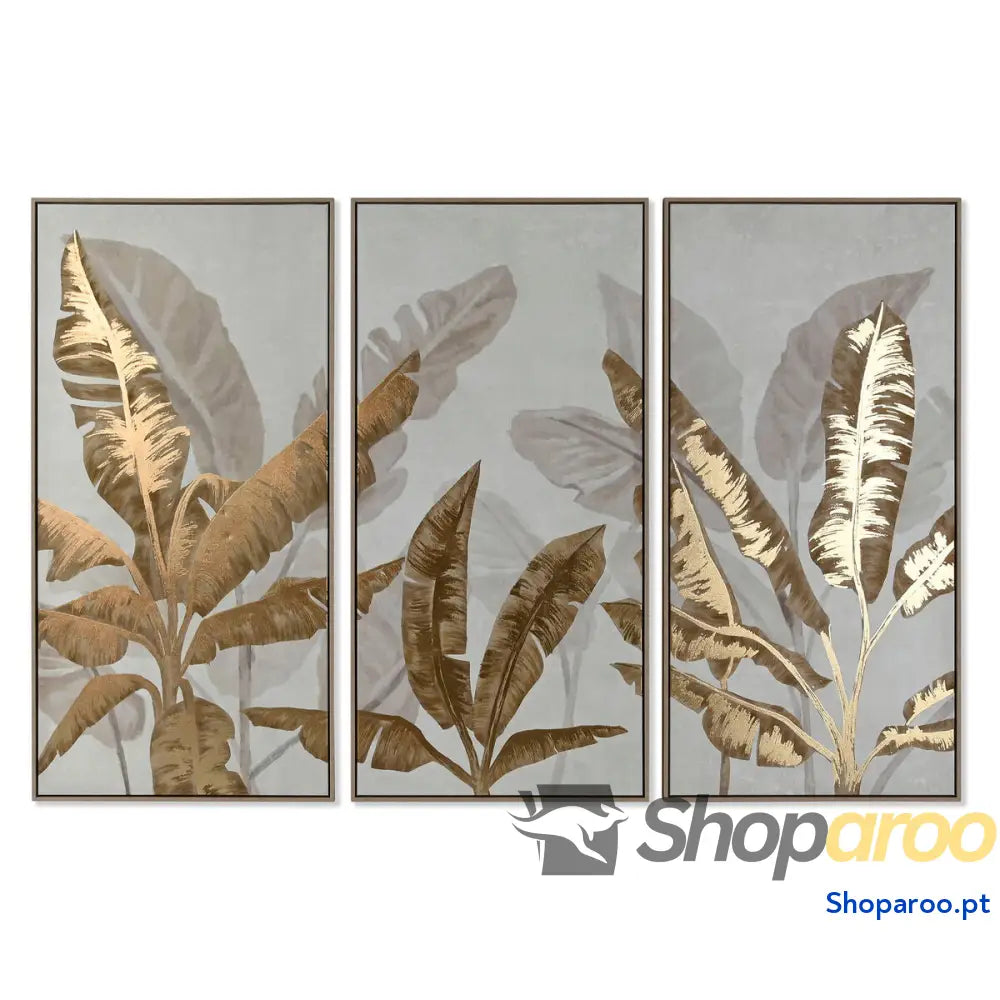 Conjunto de 3 quadros Home ESPRIT Palmeiras Tropical 180 x 4 120 cm (3 Peças)
