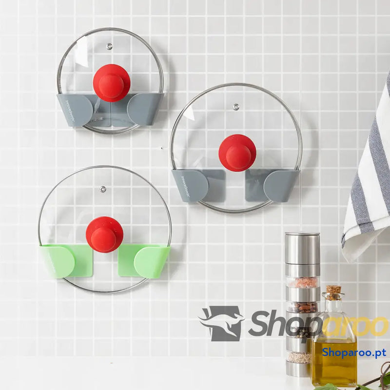 Conjunto de 3 Suportes Adesivos para Tampas de Panelas Smarack InnovaGoods